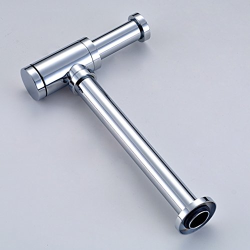 Auralum® Sifon Siphon verchromt zylindrisch Edelstahl Röhrensiphon Röhrensifon Ablauf für Waschbecken Waschtisch - 2