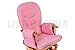 LUXURIOUS HUSH HUSH SOLID OAK WOOD GLIDER CHAIR WITH PALE PINK CUSHIONS - NURSING GLIDER / ROCKER / ROCKING / MATERNITY / FEEDING CHAIR (With Locking Mechanism & Free Matching Footstool)