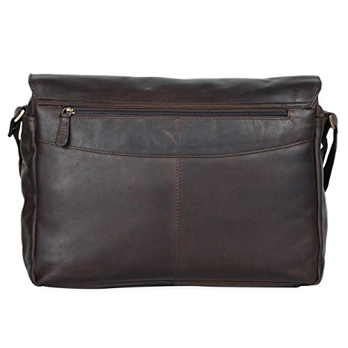 STILORD  Jan  15 6 Zoll Laptoptasche Leder Herren Damen Umh  ngetasche Unitasche Aktentasche Freizeit B  rotasche weiches Vintage Leder  Farbe ebenhol