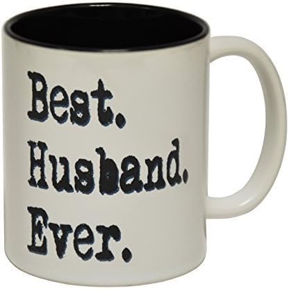 123t Mugs Best Husband Ever Ceramic Slogan Cup with Black Interior - Gift Boxed Novelty Funny