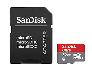 SanDisk Ultra MicroSDHC 32GB UHS-I Class 10 Memory Card with Adapter (Upto 80mbps Speed)