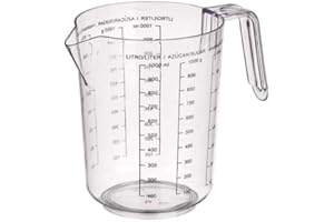 GENERIC Misuratore di grandi dimensioni fino a 1 litro | Misuratore di plastica resistente con diverse marche di scala per liquidi, zucchero o farina | Capacità 1000 ml o 1000 g
