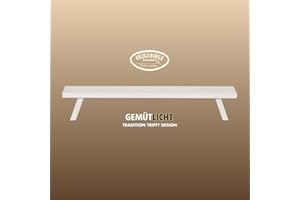 ‎WEIGLA WEIGLA - Schwibbogenbank aus dem Erzgebirge I Weiß I Fensterbank Innen Holz I dekorative Schwibbogen Erhöhung aus Buchenholz I Weihnachten I Podest für Lichterbogen I Holzbank I - 80 x 7,5 x 11 cm