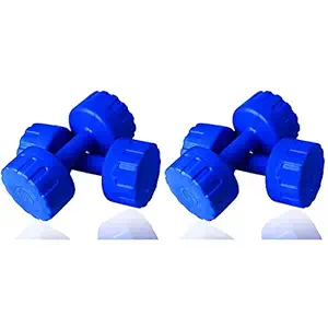 Aurion PVC1 Dumbell Set, 1Kg Each (Blue) & Matrix2 Plastic Dumbell Set, 4Kg (Multicolour) Combo