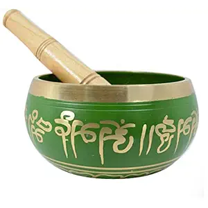 Reiki Crystal Products Singing Bowl| Tibetan Buddhist Prayer Instrument with Wooden Stick | Meditation Bowl | Music Therapy | 4 Inches Approx