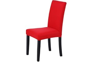 Veakii R Coprisedie con Schienale 4 Pezzi, coprisedia per Sala da Pranzo Mobili da Cerimonia Nuziale Moderni, Hotel, Ristorante Decor (Rosso, 4 Pezzi)