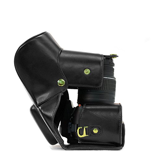 MegaGear Ever Ready    tui de Protection en Cuir Noir Pour Appareil Photo  sac pour Nikon D5300 Cameras with 18-55mm 18-135mm 18-200mm Lentille