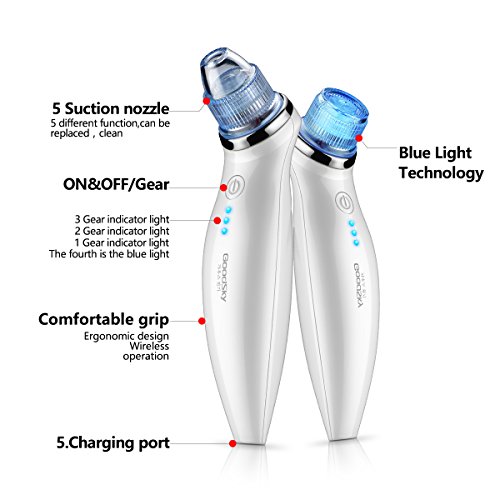 Porens Cleanser, Goodsky Adjustable 4 Nozzle Extraktionswerkzeug Gesichtspflege Anzugs Schönheit Mitesser Entferner - 3