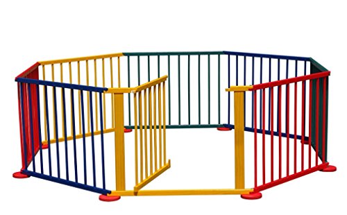 Large Coloured Wooden Babies Playpen 180cm DeLuxe Version - Room Divider / International Shipping