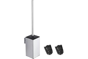 BGL Portascopino quadrato da parete in acciaio inox 304 (cromato)