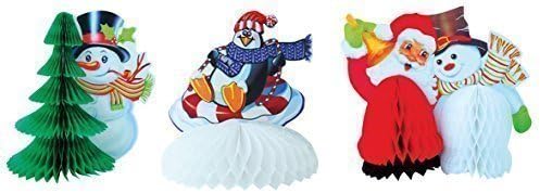 Set of 3 Christmas Paper Honeycomb Decorations