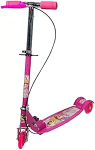 ZOMBIMAA Road Runner Scooter for Kids of 3 to 14 Years Age 3 Adjustable Height, Foldable, LED PU Wheels & Weight Capacity 75 kgs Kick Scooter with Brake(Sometime Color & Model May Vary)