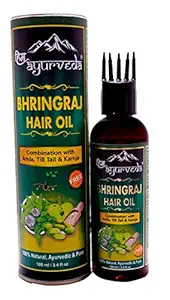 HIM AYURVEDA BRINGHA HAIR OIL COMBINATION WITH BHRINGRAJ BRAHMI,AMLA,JATAMANSI,METHI AND 10 NATURAL HERBS WITH COMB APPLICATOR-100ML.