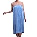 TopTie Women's Cotton Terry Spa Shower Bath Towel Wrap Velcro Closure on Chest - Blue,S/M