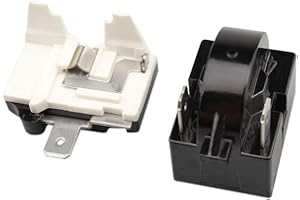 Ecarke 15 Ohm 2 Pin PTC Starter Relè per frigoriferi Starter Relè + 1/6HP 375W Protezione termica da sovraccarico del compressore