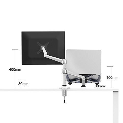 OPUS 2 344361 Monitor/Laptop Arm, 25,4-38,1 cm (10-15-Zoll) matt aluminium/ weiß - 2