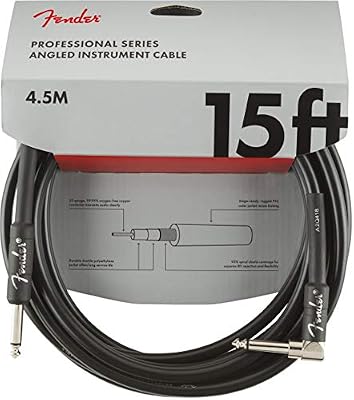 Fender"Professional Series" Cble Instrument - 4.5m - Droit/Angle - Noir