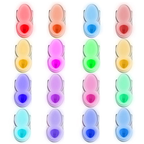 2 x LED Toilette WC Nachtlicht Lampe mit Bewegungssensor, Batteriebetriebenes Toilettenbeleuchtung Toiletten Licht Lamp WandleuchterBeleuchtung für Kinder Badezimmer Potty Training Dekorativen Witz Geschenk(16 Farben, Mit 3 Stück Batterien) - 7