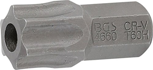 BGS T-Profil-Bit mit Bohrung, 30 mm lang, T60, 3/8 Zoll, 1 Stück, 4660