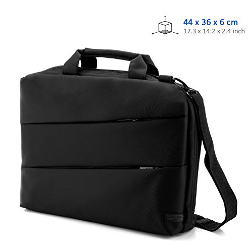 deleyCON Notebooktasche für Notebook / Laptop bis 15,6″ (39,6cm) – Tasche/Hülle aus robustem Polyester mit Zubehörfächern und verstärkten Polsterwänden – schwarz - 5