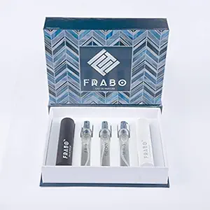 Frabo Luxury Unisex Perfumes 5*10 ml Refillable EDP with 2 Travel Cases || Aquatic, Oriental, Floral, Woody, Fougere Accords | Twist and Spray Perfumes