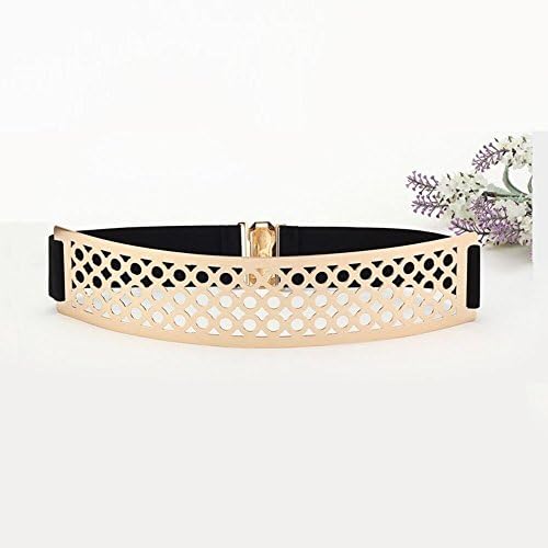 YYHSO Hollow Woman's Fashion Belt Metal Sequins Mirror Iron sheets Wide Girdle