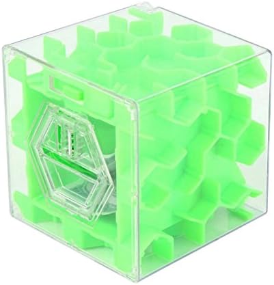 3D Cube Puzzle Money Maze Hirolan Labyrinth Magic Intellect Ball puzzle games for adults and kids Large Maze Puzzle Game Balance Maze Perplexus Barrier Fun Brain Game Coin Collection Case Box (Green)