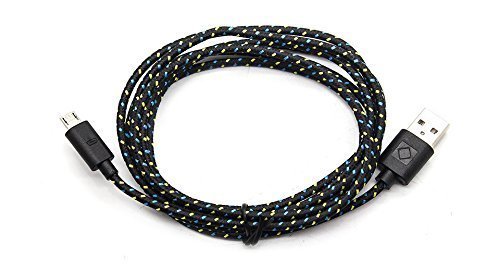 Hosaire Datenkabel Android USB Cable Mehrfarben Nylon Phone USB Kabel für Samsung, HTC, Sony Usw,1m,Schwarz - 2