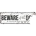 Produktbild D&D 695-434932 Warnschild "BeWare Of The Dog" 40x13, 5cm in Metall, Weiß/Grau, 40 x 13.5 x 1 cm