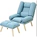 Produktbild GJC Lazy Sofa Single-Schlafzimmer Kleines Sofa Mit Fußstütze Einfache Freizeit Zurück Liege Balkonsessel,Lakeblue