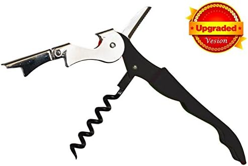 Professional Stainless Steel Bottle Opener [lifetime warranty], Corkscrew Sommelier Double Zipper Design Stylish Easy to Use for Wines Beers