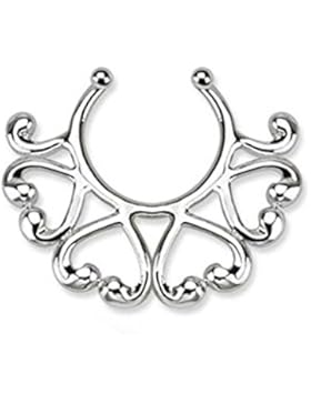 Paula & Fritz® Fake Brustwarzenpiercing Clip aus Edelstahl Chirurgenstahl 316L...