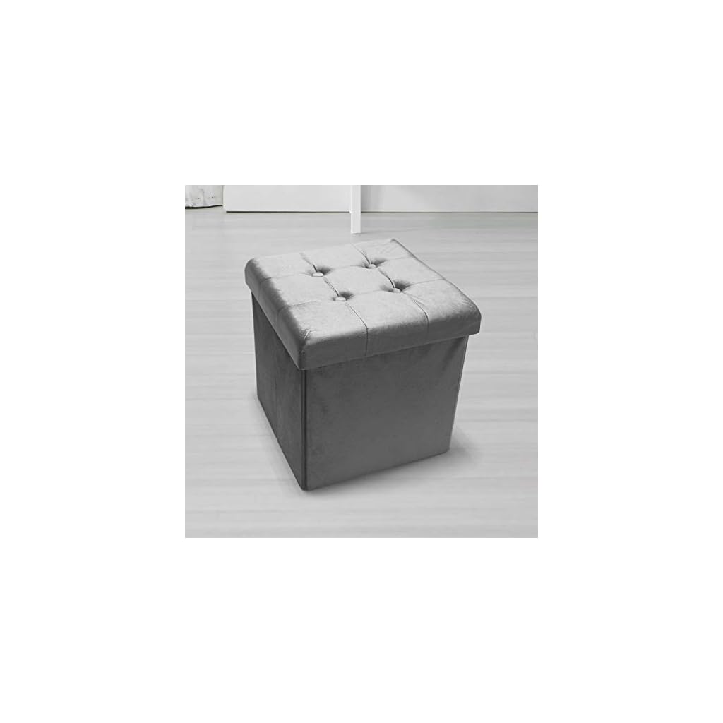 MaisonMaligne Sitzhocker faltbar mit Stauraum - Design Hocker 38 x 38 x