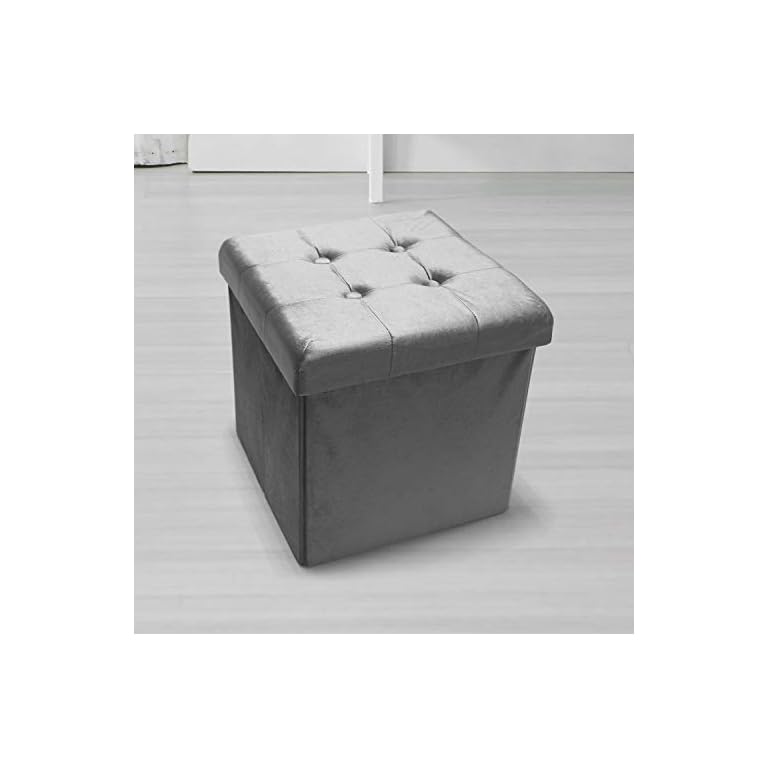 MaisonMaligne Sitzhocker faltbar mit Stauraum - Design Hocker 38 x 38 x