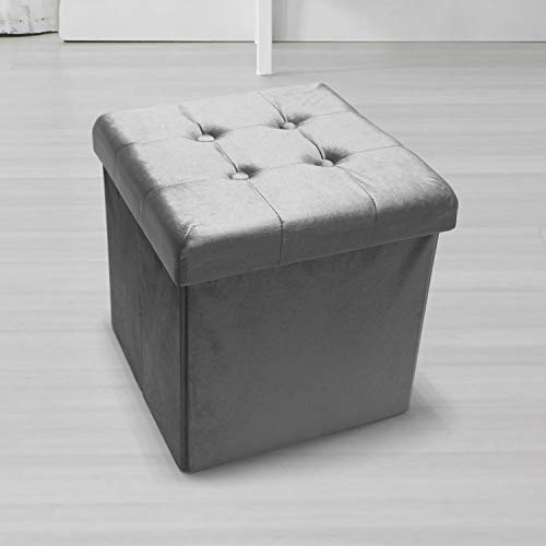 MaisonMaligne Sitzhocker faltbar mit Stauraum - Design Hocker 38 x 38 x