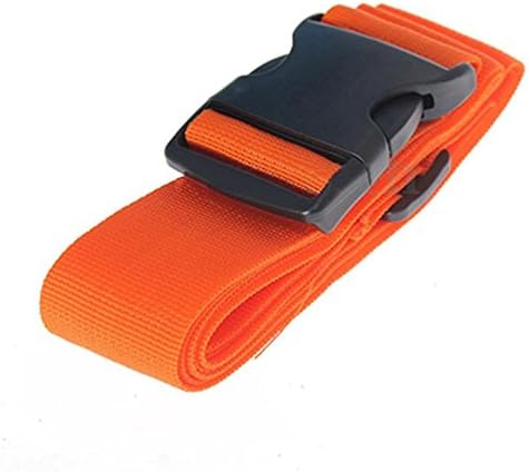 Fueerton Adjustable Suitcase Luggage Strap Travel Buckle Baggage Tie Down Belt Lock (Orange)