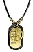 The Jewelbox Hip Hop Peace Bronze Vintage Antique Finish Dog Tag Pendant Leather Chain RS.360.00
