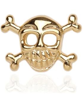 MyGold Totenkopf Ohrstecker Ohrring Gelbgold 585 Gold (14 Karat) Massiv Glanz 6mm x 10mm Einzel Single Stecker...