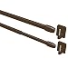 Produktbild Flairdeco Vitragestangen mit Klebehaken, Scheibenstangen oval, Metall-Kunststoff, Braun, ausziehbar 60-100 cm, 2 Stück
