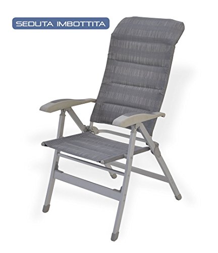Silla plegable de camping Style con asiento acolchado. Sillón plegable con reposabrazos. Asiento para Camper. Silla plegable de playa, playa, Montaña, tiempo libre. X 51 X 40 X 45/94 cm