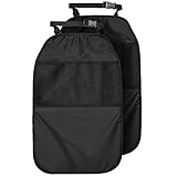 Schmutz- und wasserabweisend - Der widerstandsfähige Rückenlehnenschutz (43 x 65 cm) hält Ihre Autositze sauber und makellos und bietet zusätzlichen Stauraum dank aufgesetzter Taschen.