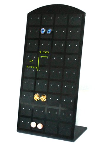 Ohrsteckerdisplay Ohrringhalter Ohrringständer für 72 Ohrringe (schwarz) - 2