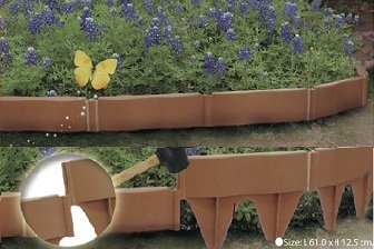 UPP® Beetbegrenzung flexibel/ Rasenkante/ Zaun/ Palisade/ Abgrenzung/ Beetgrenze/ Blumenabgrenzung / Schneidkante / Mähkante / Rasenbegrenzung (10 Meter)