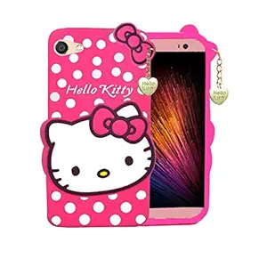 WOOZY Girls Back Cover Hello Kitty Silicon with Pendant for VIVO Y71