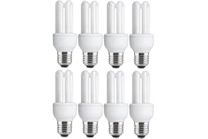 LAMPWISE 8 x Energy Saving 11W (=54W-60W) E27 ES CFL Light Bulbs, Edison Screw, 535 Lumen, 10 Years, 827 2700K Warm White