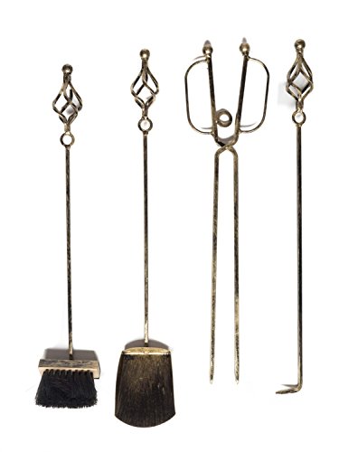 Kaminbesteck Kamingarnitur Kaminwerkzeug Kaminset Schmiedeeisen Kamin Set 84cm - 4