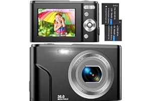 IXNAIQY Fotocamera Digitali Compatte 1080P HD Macchina Fotografica, 48 MP Fotocamera Vlogging con Zoom Digitale 2.4" LCD Mini Video Fotocamer con 2 Batteria per Bambini, Adulti, Principianti