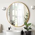 The Arts Box Round Wall Mirror I Metal Frame I Modern Design Metal Frame I Bathroom Wash Basin, Bedroom, Drawing Room, (Gold, 24)