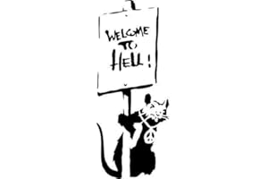 IDEAL STENCILS Banksy Rat Graffiti Pochoir - Welcome To Enfer Rat/Réutilisable Décor Maison & Art Artisanat Peinture Pochoir - semi transparent pochoir, XLL/ 48X118CM
