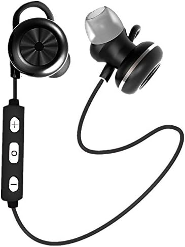 Bluetooth Earphones, Vancus Wireless Running Headphones Stereo Sports Headset Sweatproof Earbuds with Mic for Work Out, Gym and Exercise for Iphone 7 Samsung S7 Edge Htc etc.(Black) (Magnetic Design,Easy Bluetooth Connection and Operation,Adjustable Earhook Design)